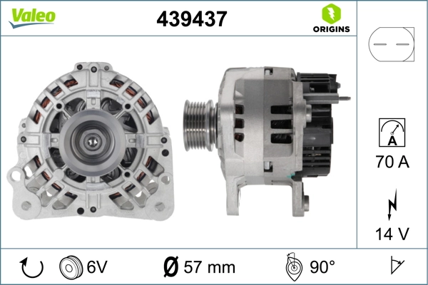 Alternator VALEO ORIGINS NEW OE TECHNOLOGY 439437