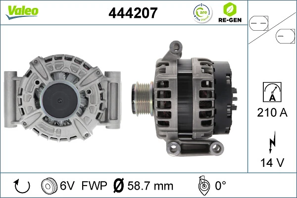 Alternator VALEO RE-GEN REMANUFACTURED 444207