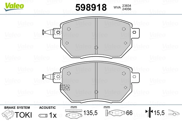 VALEO 598918 Brake Pad Set, disc brake
