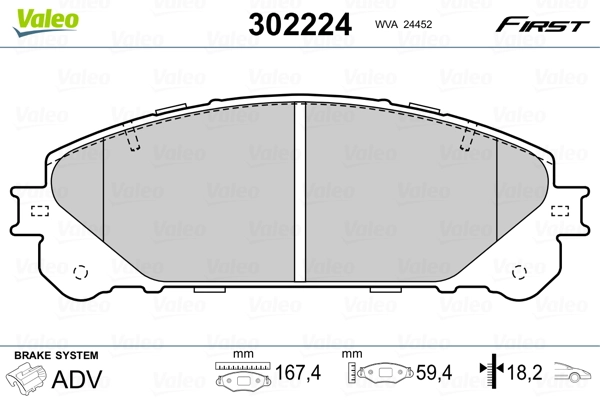 Brake Pad Set, disc brake FIRST 302224