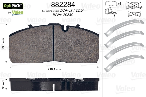 Brake Pad Set, disc brake OPTIPACK 882284