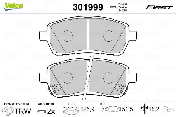 Brake Pad Set, disc brake FIRST 301999