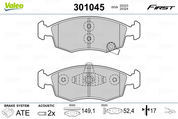 Brake Pad Set, disc brake FIRST 301045