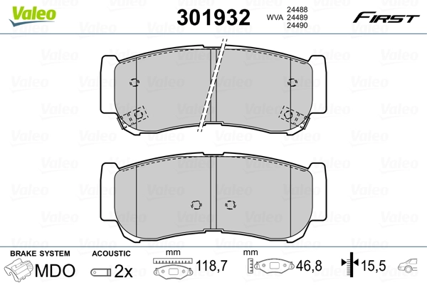 Brake Pad Set, disc brake FIRST 301932