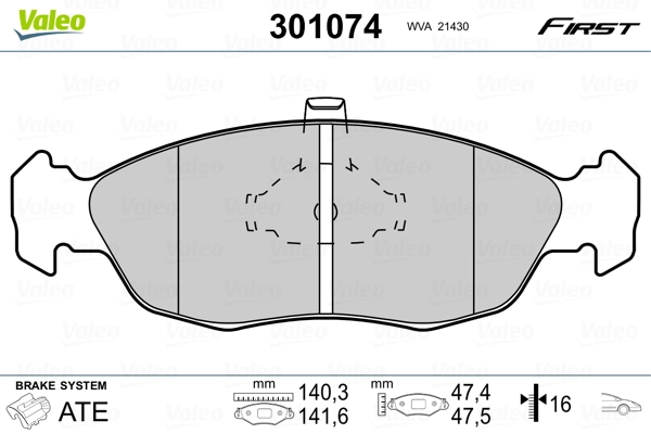 Brake Pad Set, disc brake FIRST 301074
