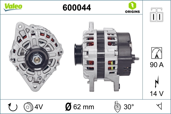 Alternator VALEO ORIGINS NEW OE TECHNOLOGY 600044