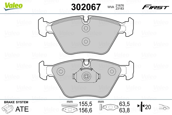 Brake Pad Set, disc brake FIRST 302067
