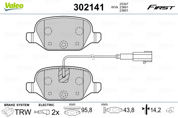 Brake Pad Set, disc brake FIRST 302141