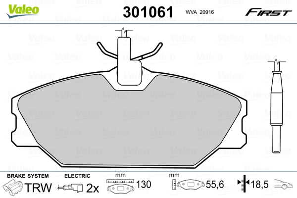 Brake Pad Set, disc brake FIRST 301061