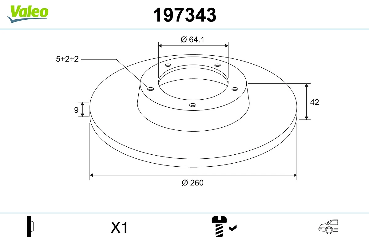 VALEO 197343 Brake Disc