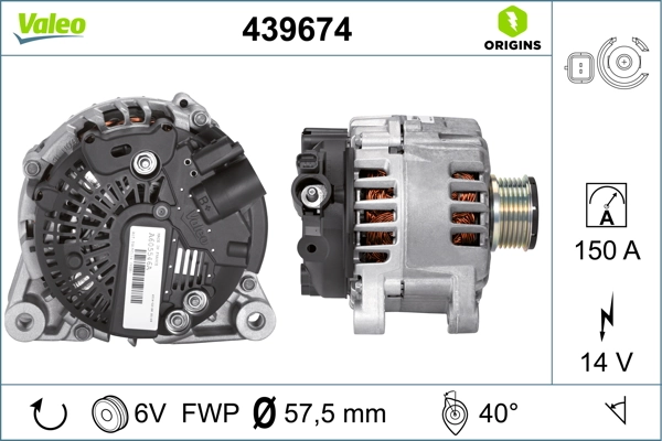 Alternator VALEO ORIGINS NEW OE TECHNOLOGY 439674