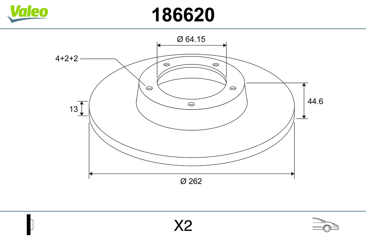 VALEO 186620 Brake Disc