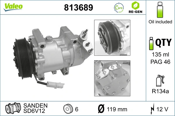 VALEO 813689 Compressor, air conditioning