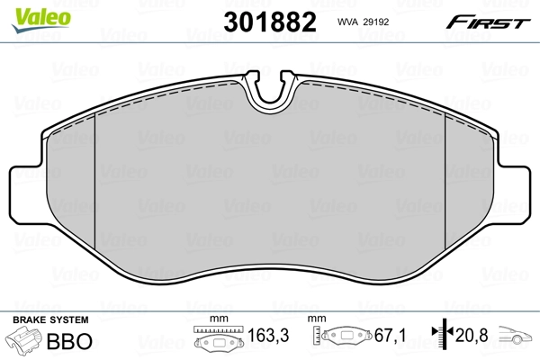 Brake Pad Set, disc brake FIRST 301882