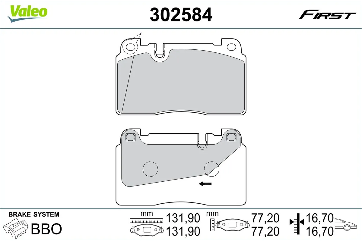 Brake Pad Set, disc brake FIRST 302584