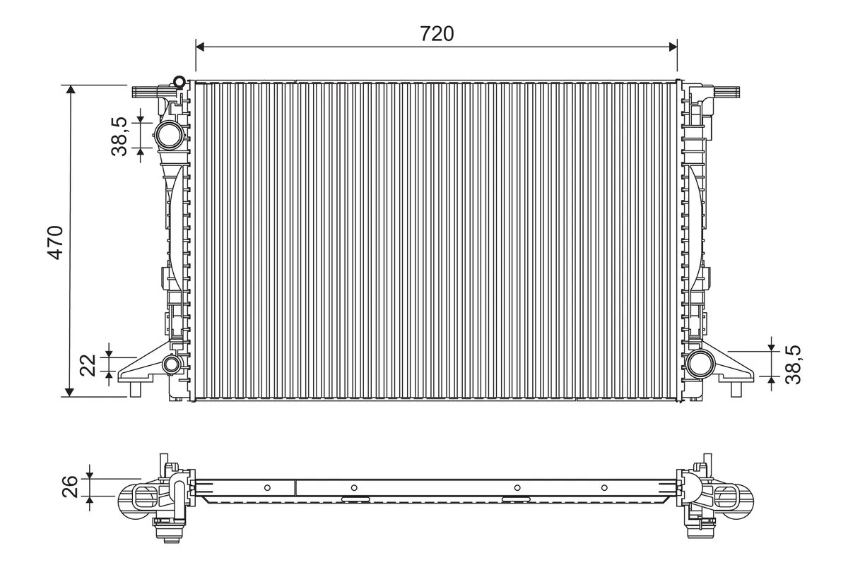 Radiator, engine cooling 701293