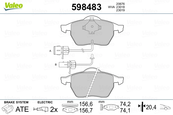 Brake Pad Set, disc brake 598483