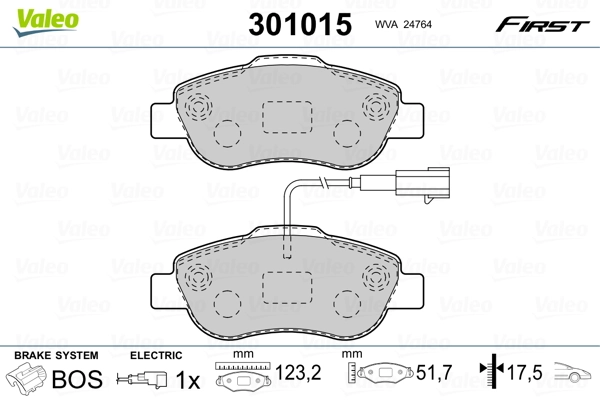 Brake Pad Set, disc brake FIRST 301015