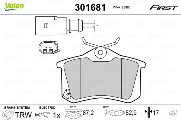 Brake Pad Set, disc brake FIRST 301681