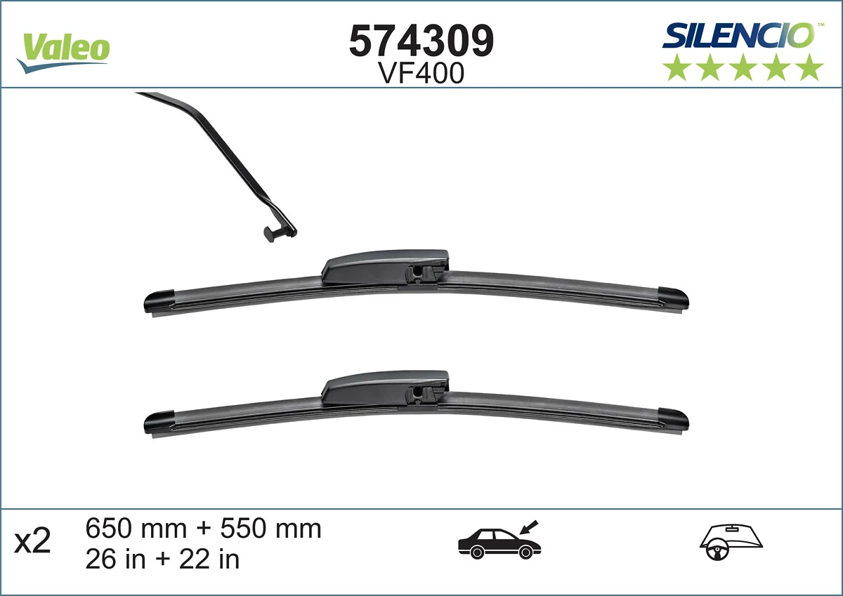 Wiper Blade SILENCIO FLAT BLADE SET 574309