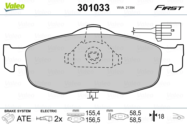 Brake Pad Set, disc brake FIRST 301033