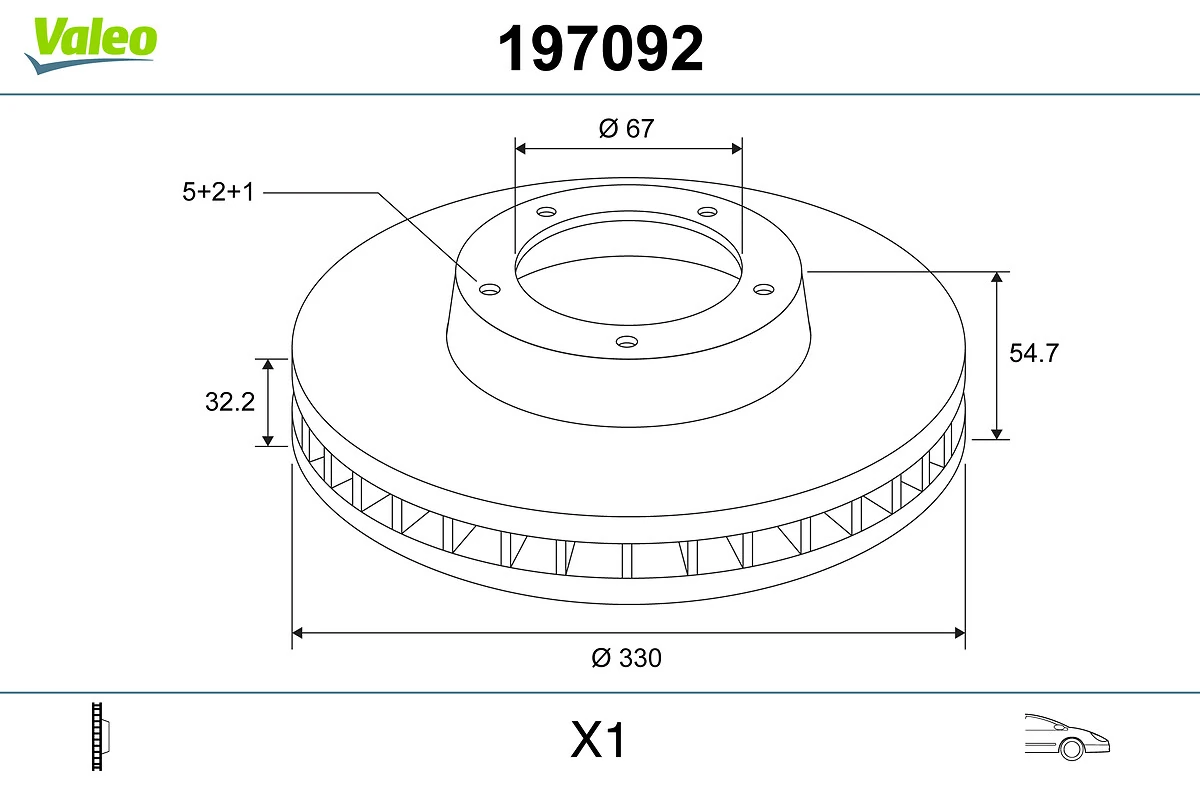 VALEO 197092 Brake Disc