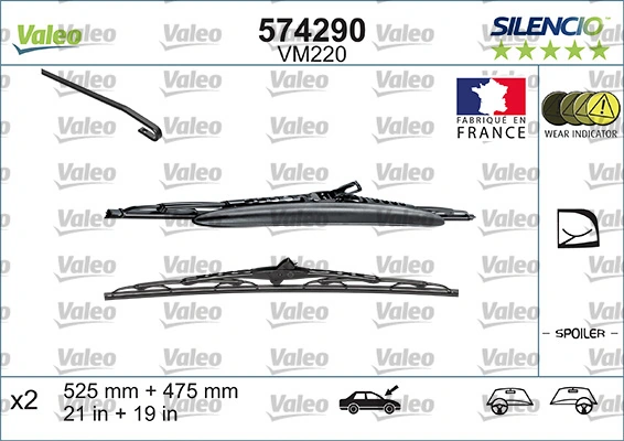 Wiper Blade SILENCIO CONVENTIONAL SET 574290