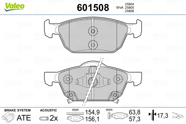 Brake Pad Set, disc brake 601508