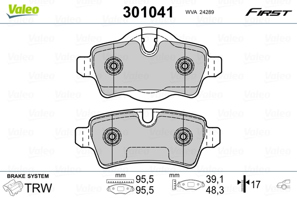Brake Pad Set, disc brake FIRST 301041