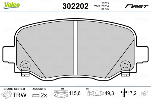 Brake Pad Set, disc brake FIRST 302202