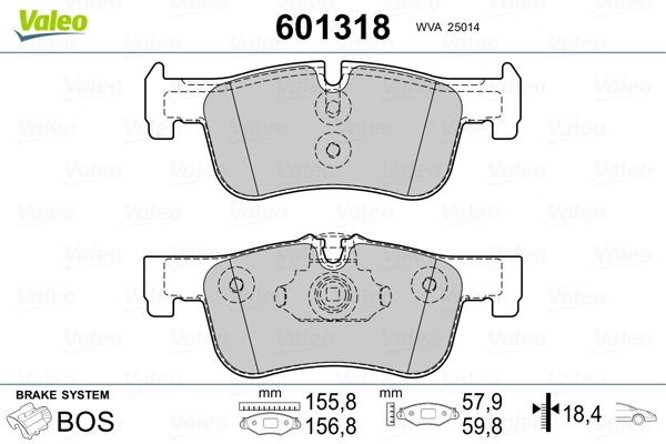 VALEO 601318 Brake Pad Set, disc brake