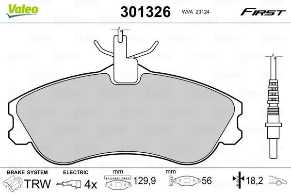 Brake Pad Set, disc brake FIRST 301326