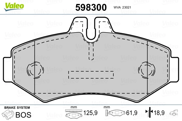 Brake Pad Set, disc brake 598300