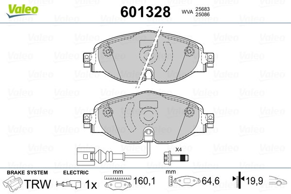VALEO 601328 Brake Pad Set, disc brake
