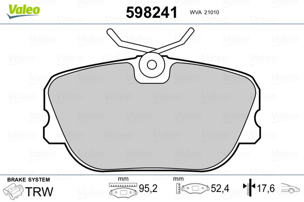 VALEO 598241 Brake Pad Set, disc brake