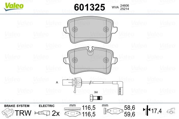 Brake Pad Set, disc brake 601325