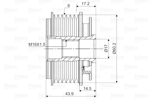 VALEO 588117 Alternator Freewheel Clutch