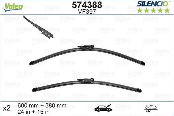 Wiper Blade SILENCIO FLAT BLADE SET 574388