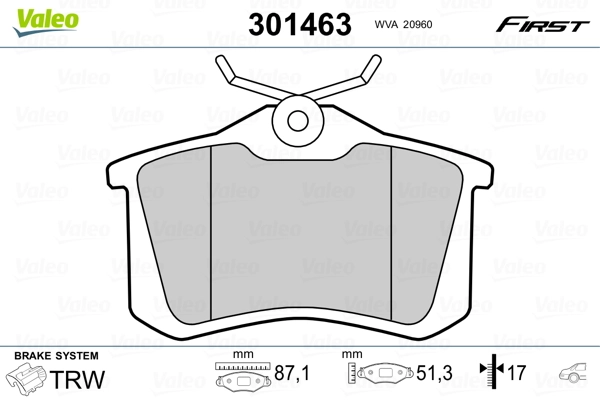 Brake Pad Set, disc brake FIRST 301463