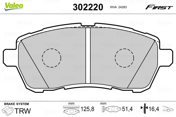 Brake Pad Set, disc brake FIRST 302220