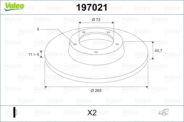 VALEO 197021 Brake Disc