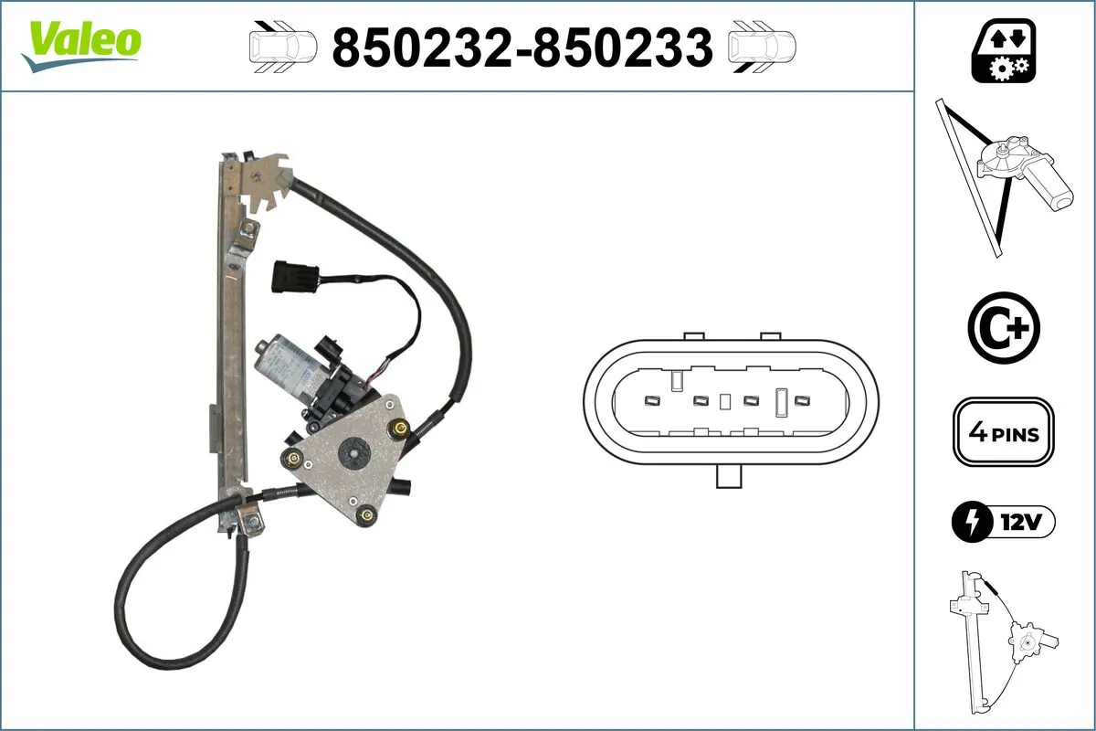 VALEO 850232 Window Regulator