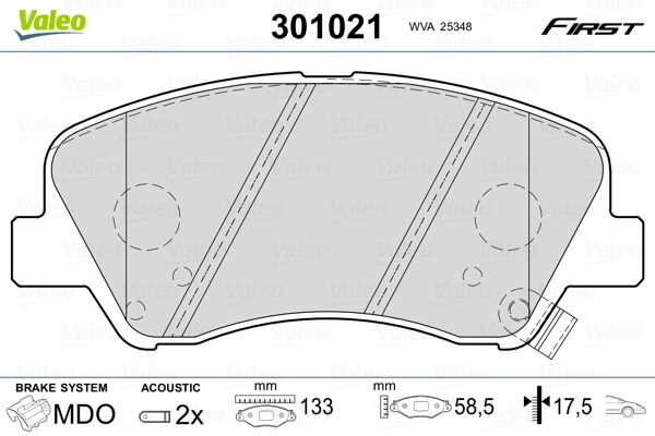 Brake Pad Set, disc brake FIRST 301021