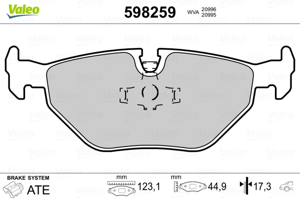VALEO 598259 Brake Pad Set, disc brake