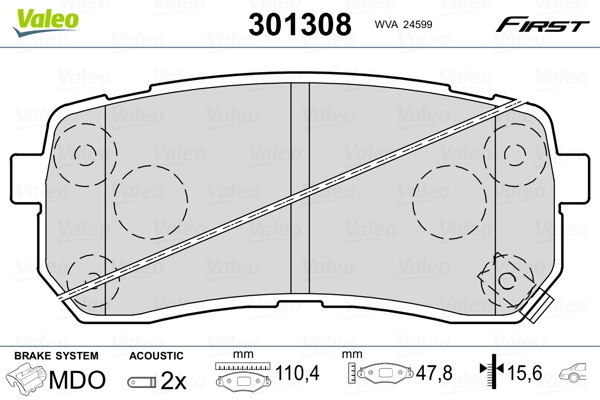 Brake Pad Set, disc brake FIRST 301308