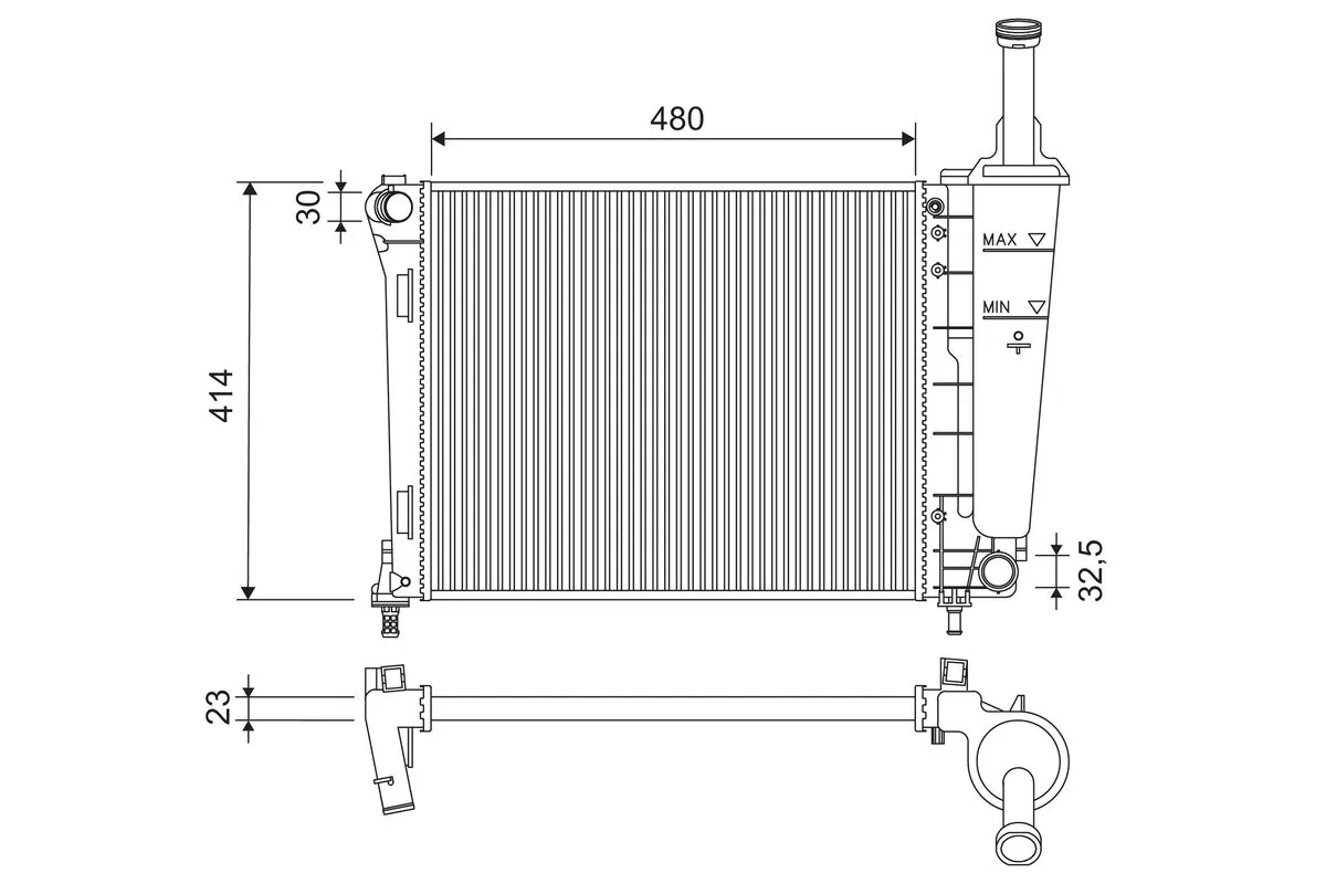 Radiator, engine cooling 701184