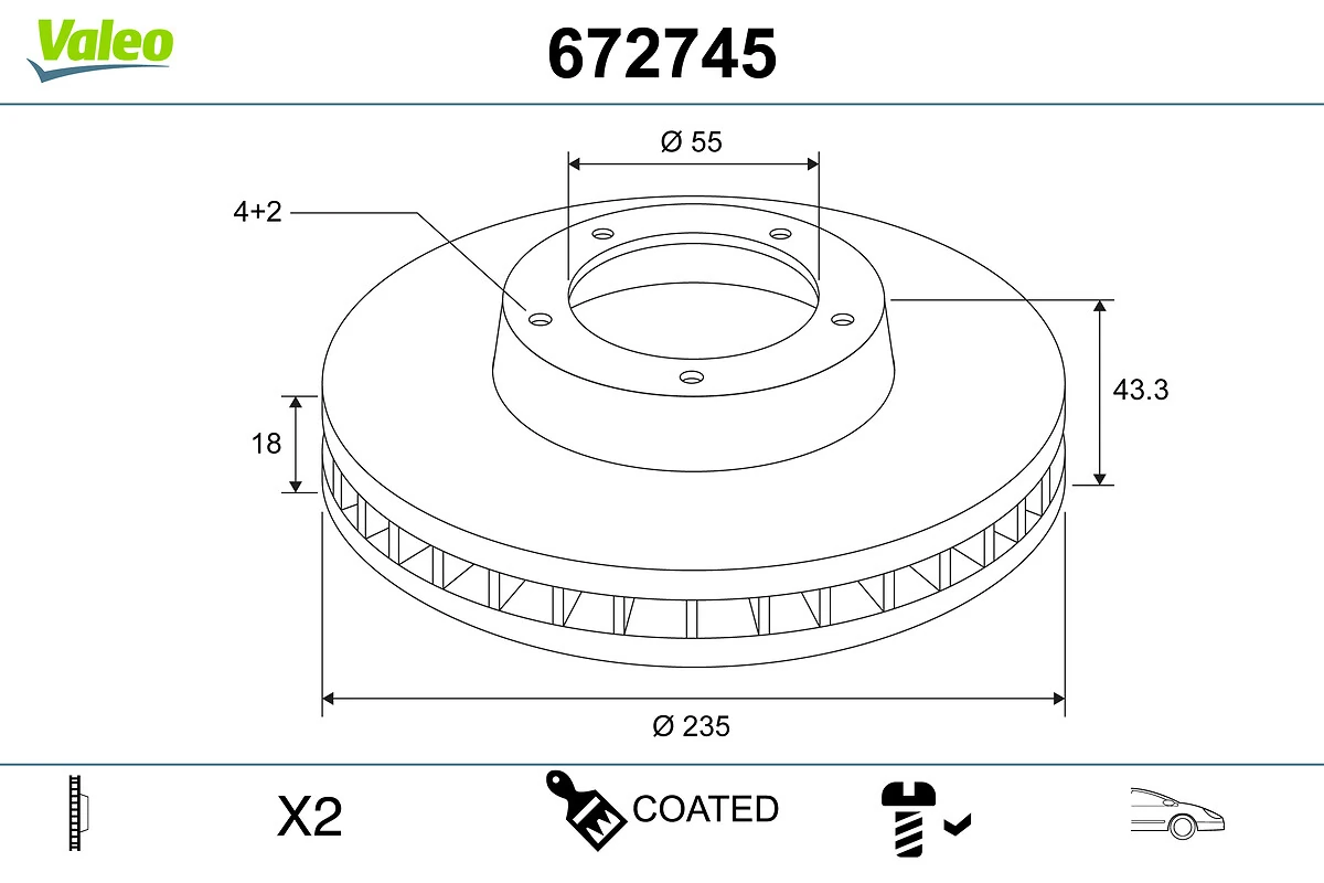 Brake Disc COATED 672745