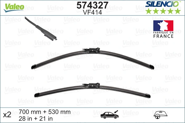 Wiper Blade SILENCIO FLAT BLADE SET 574327