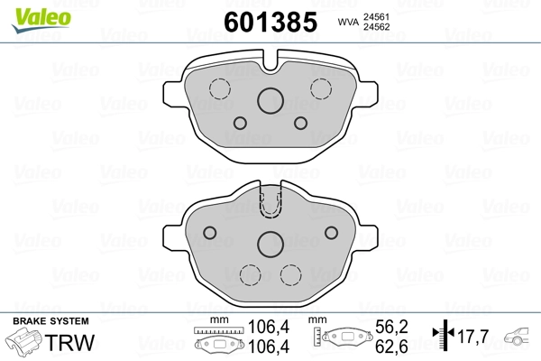 Brake Pad Set, disc brake 601385