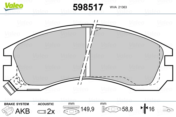 Brake Pad Set, disc brake 598517